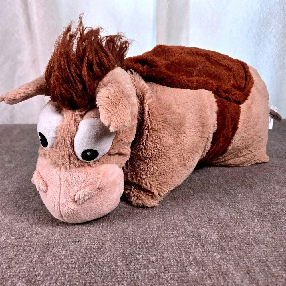Disney Parks Toy Story Bullseye Horse Plush Folding Pillow 20x20 Brown Tan 2013